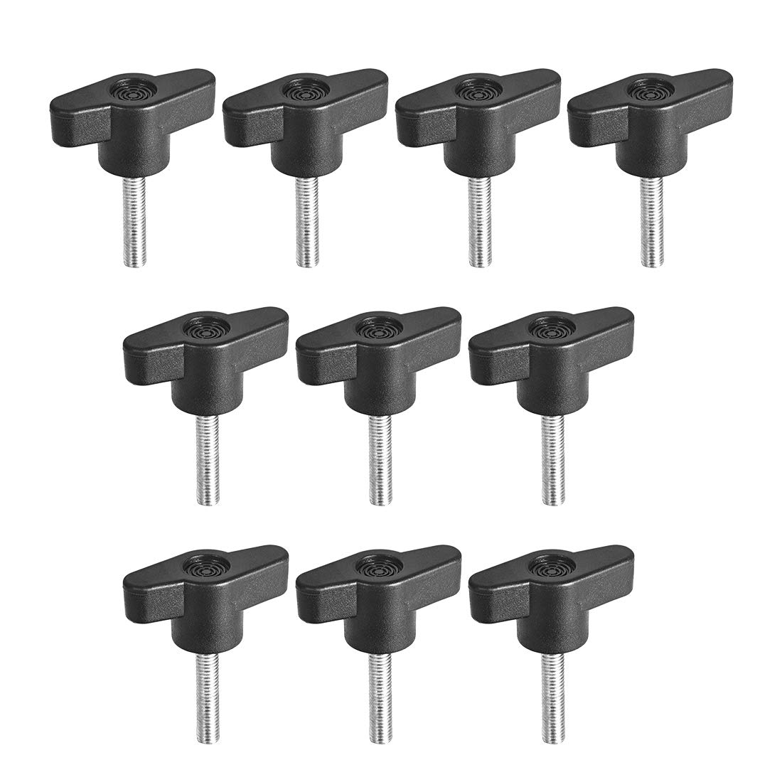 uxcell Clamping Handle Screw Knobs Handle M5 x 25mm Threaded T-Shape 10pcs