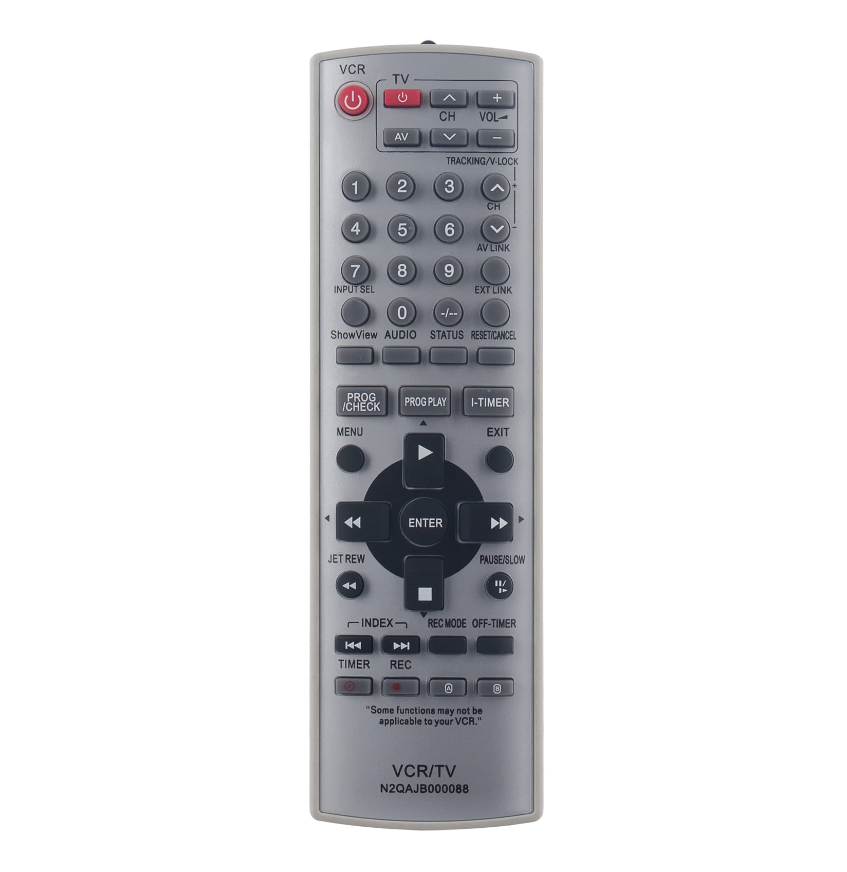 AULCMEET N2QAJB000088 Replacement Remote Control Compatible with Panasonic Video Cassette Recorder VCR Player NV-HV51EP NV-HV51EP-S NV-HV61EP