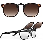 Goiteia Oversized Polarized Clip on Sunglasses over Prescription Glasses for Women Men, Round Stylish Framed Like Sunglasses