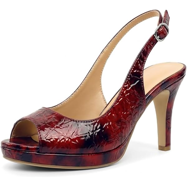 Amazon.com | Lyngixko Women's Sexy High Heels Peep Toe Ankle Strap