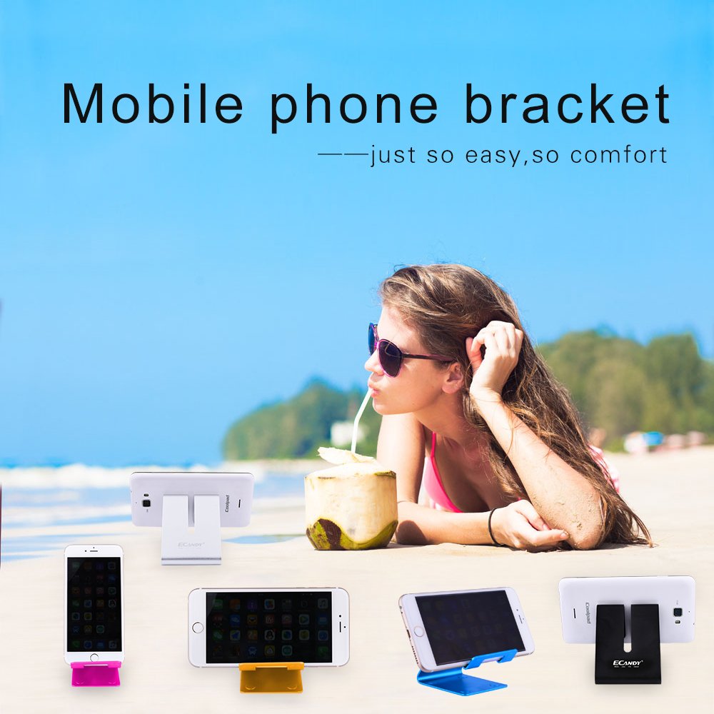 Ecandy Color Aluminium Metal Mobile Phone Tablet PC Stand Holder (Black)