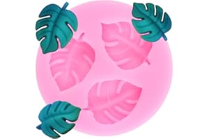YIHUOMOLDS Tropical Leaf Silicone Mold Monstera Leaves Fondant Molds Fern Leaf Candy Mold for Cake Decorating Cupcake Topper 