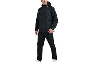 Acme Projects Men's Rain Suit (Jacket + Pants), 100% Waterproof, Breathable, Taped Seam, 10000mm/3000gm, YKK Zipper