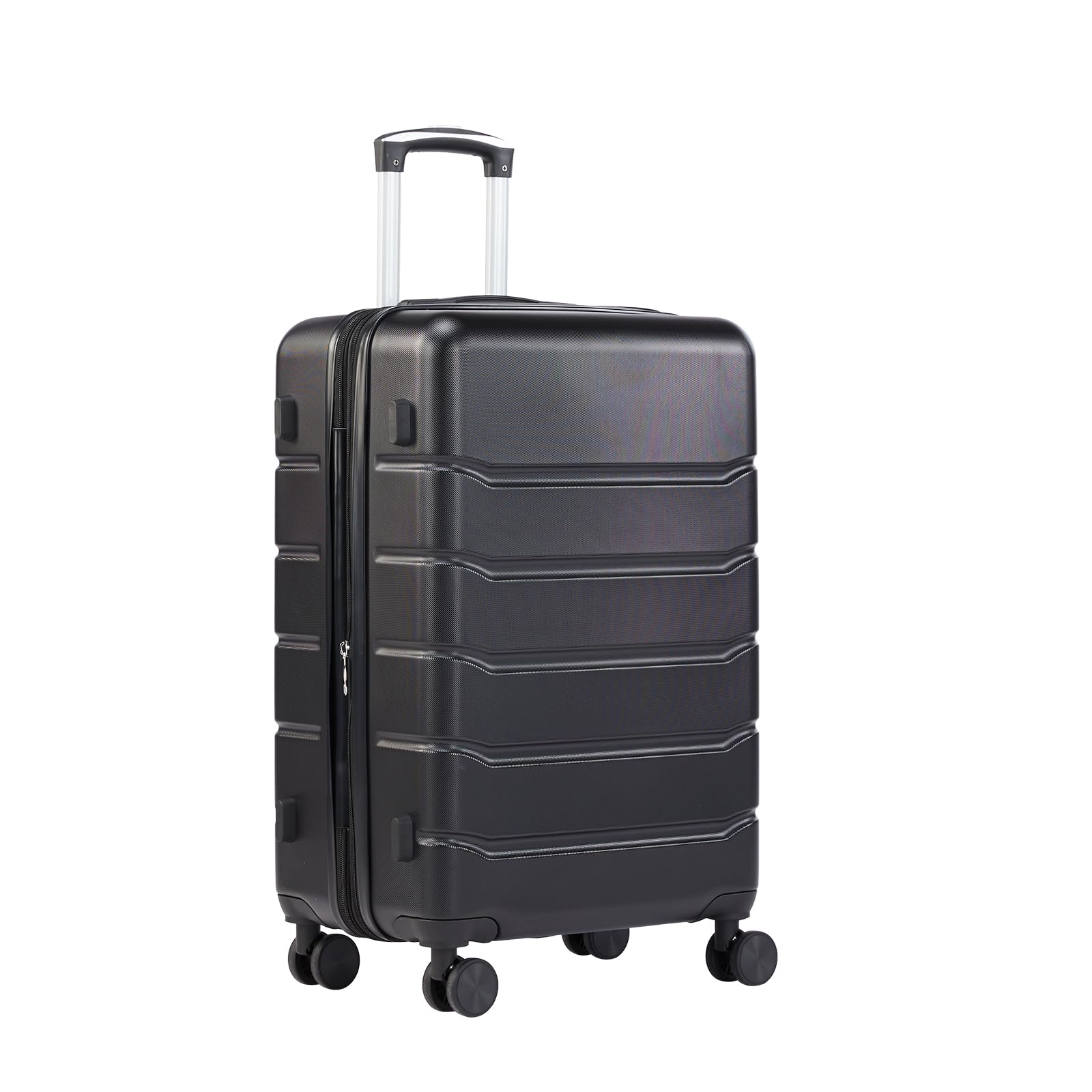 Photo 1 of **MISSING A WHEEL**Sweetcrispy Carry on Luggage,Hard Shell Expandable Double Spinner Rolling Wheels Suitcase,TSA Lock, Charcoal Black, 21 Inch