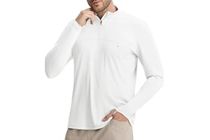 baleaf Men's Sun Protection Quarter Zip Long Sleeve Shirts UPF 50+ Lightweight UV Pullover Cooling Hiking Fishing