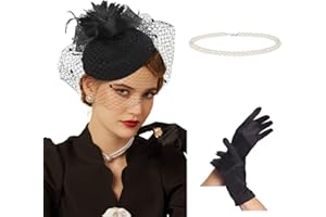 Cizoe Fascinator Hats for Women 20s 50s Vintage Pillbox Hat Kentucky Derby Fascinators Flower Veil Wedding Tea Party Hat