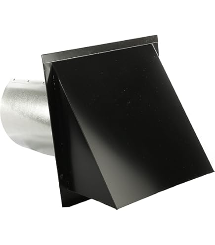 Vent Systems Cubierta De Ventilación De Suministro De Aire De 4 Pulgadas Con Junta De Goma, Acero Galvanizado Negro Grafito, Robusta Caja De Entrada De Aire Exterior Resistente A La Intemperie