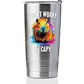 Onebttl Capybara Gifts, Don't Worry Be Capy, Capybara Gifts for Girls, Women, Capybara Lovers, Stainless Steel Tumbler 20OZ
