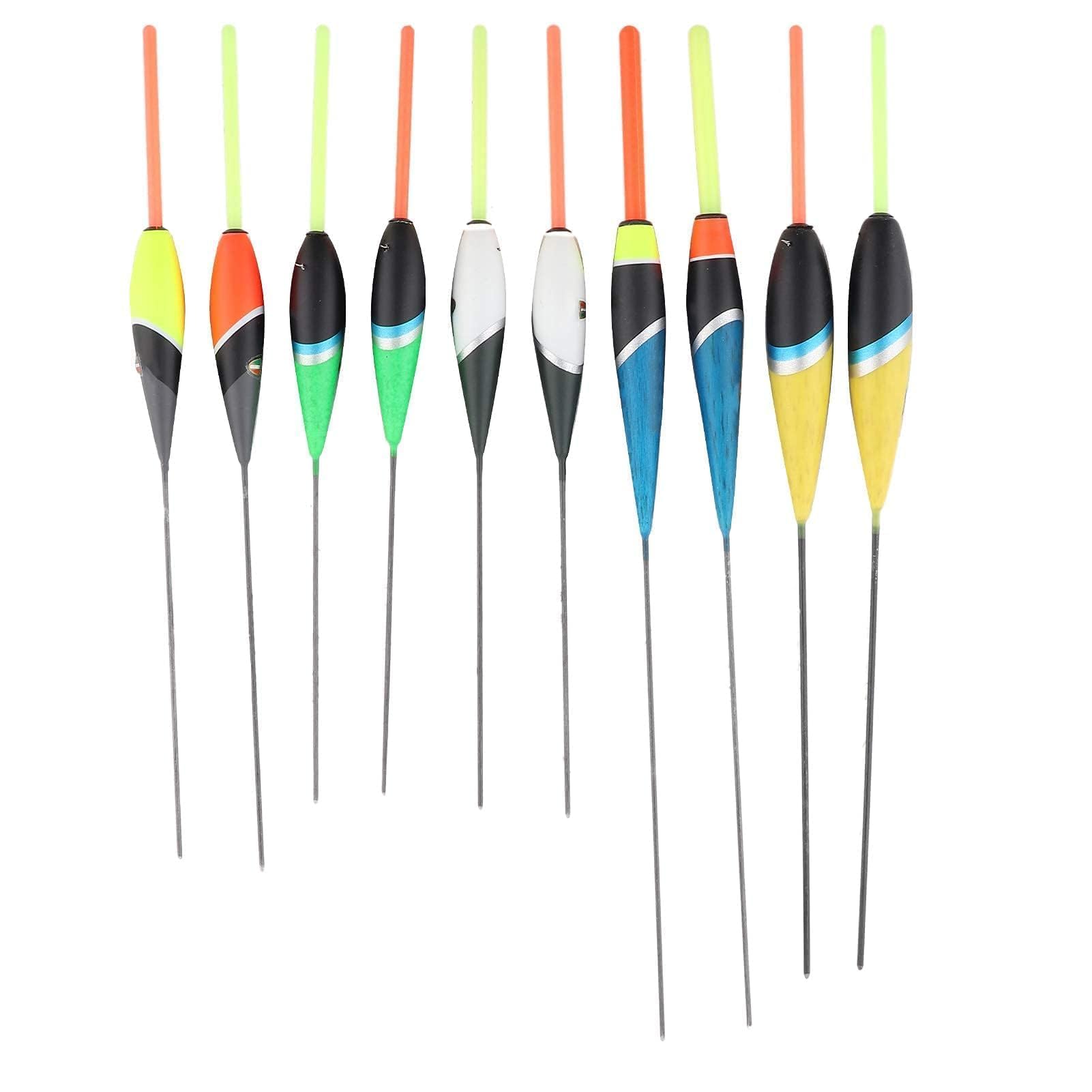 10Pcs Colorful Fishing Carp Floats, Foam Bobbers Hooks Freshwater Floating Tackle Accessories