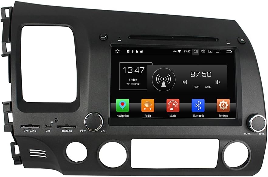 ZERTRAN Android 9.0 Otca Core 4GB RAM Autoradio DVD GPS Navigation Multimedia Player Car Stereo for Honda Civic 2006-2011 Radio Headunit Steering Wheel Control