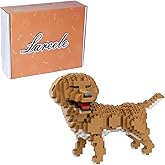 Larcele Micro Building Blocks Animal Set, DIY Mini 3D Building Toy Bricks,824 Pieces KLJM-05(Golden Retriever)