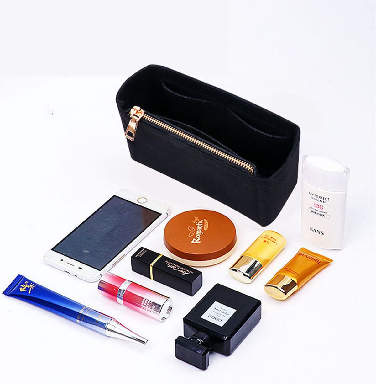 Lckaey Bag Organizer Insert- For Gabrielle Hobo Organizer -Pocket insert Organizer2015black-L