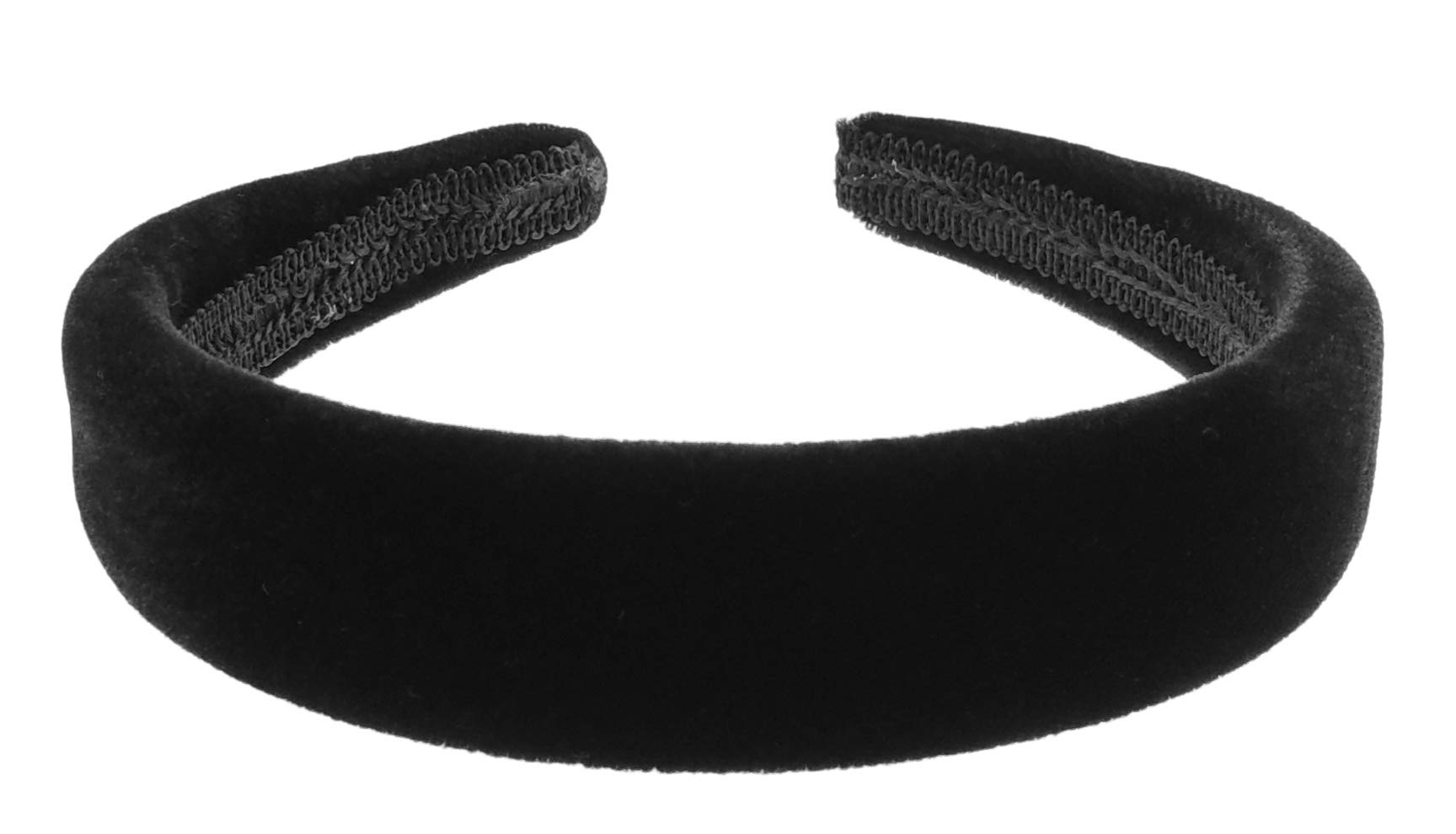 SMALL HEAD Womens Girls Work School Birthday Party Wedding Dance Recital Party Bridesmaid Special Occasion Hair Velvet Hair 2.5cm Slight Padded Headband Alice Band Hairband Black (Black)