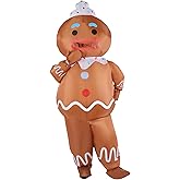 Opemon Christmas Inflatable Costume Gingerbread Blow Up Costumes Adults Fancy Dress Xmas Cookie Cosplay Halloween Party