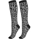 famliihw Compression Socks Knee High Circulation Support Socks For Women Men Athletic Running Hiking Travel