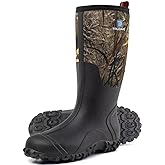 Trudave Rubber Boots for Men with Steel Shank, Waterproof Insulated Reliable Rain Boots for Outdoor Work Hunting, Warm Dry 5mm Neoprene Anti-slip All-Season Mud Boots, Size 5-14