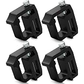 moveland 4PCS Camper Shell Clamps for Dodge Dakota Ram 1500 2500 3500,Black | Heavy-Duty Aluminum, Powder-Coated Rustproof, Rubber Pad Protects Paint, No-Drill, Fits F150 F250/Ram/Titan/Tundra