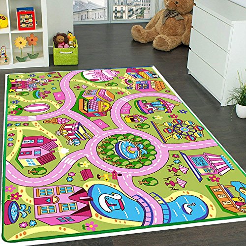 Mybecca Kids Rug Fun Land Play Rug 8' x 11' Non Slip Gel Backing Size approximate: 7' feet 10" inch by 11' ft 3" in (7'10" X 11'3")