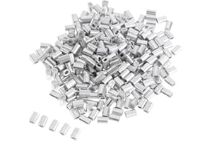 chiwanji Pack of 100 Crimp Sleeves with Oval Barrel Crimp Loop Sleeve 0.8 Mm 1 Mm 1.2 Mm 1.5 Mm - 0.8mm