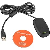 Wireless USB Gaming Receiver Adapter Compatible with Microsoft Xbox 360 Controller Bluetooth Receiver Adapter for for Xbox 360 Controller Desktop PC Laptop Gaming