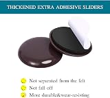 Ezprotekt 54mm Furniture Sliders for Carpet 16pcs Brown 2-1/8" Gliders view 3