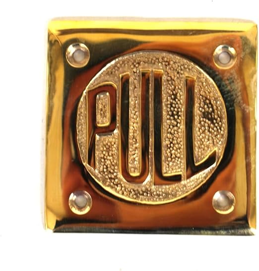 Amazon Com The King S Bay Small Pull Door Plate Sign Polished Brass Vintage Style Old Fashioned Letters Home Kitchen