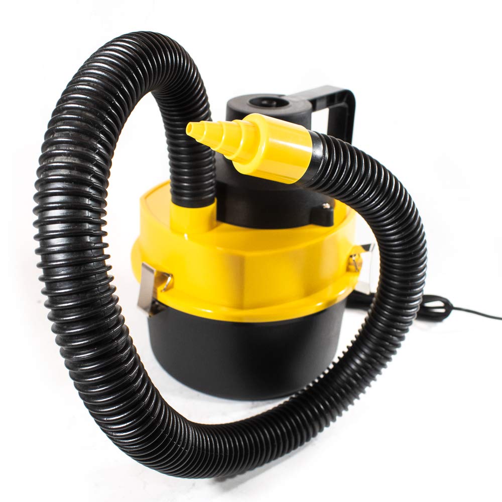 Vc602 Powerful Handheld Car Wet Dry Canister Vacuum Portable For Crumbs Pet Hair Dust 12 Volts Yellow