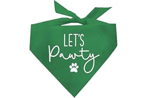 TEES & TAILS Let's Pawty Birthday Party Dog Bandana (Green, OS 385)