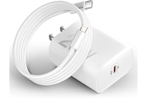 BKAYP iPhone Charger Fast Charging [Apple MFi Certified] 20W PD USB-C Wall Charger with 6FT USB-C to Lightning Cable Compatible with iPhone 14 13 12 11 Pro Max Mini Plus, XR XS X 8 and More