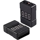 Wishiot 2PCS Mini Portable BX100 1-8S Lipo Battery Voltage Tester/Low Voltage Buzzer Alarm for Lipo/Li-ion/LiMn/Li-Fe Battery