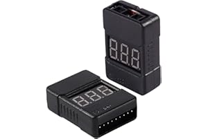 Wishiot 2PCS Mini Portable BX100 1-8S Lipo Battery Voltage Tester/Low Voltage Buzzer Alarm for Lipo/Li-ion/LiMn/Li-Fe Battery