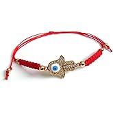 Pulseras Mal de Ojo Evil Eye Hamsa Hand Kabbalah Red String for Women