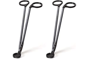 OLAMTAI 2 PCS Candle Wick Trimmer, Candle Wick Cutter, Candle Cutter Stainless, Wick Clipper Scissor Candle Tool for You to Safely Remove The Cut Wick, controllable The Candle Cleaner Burning (Black)