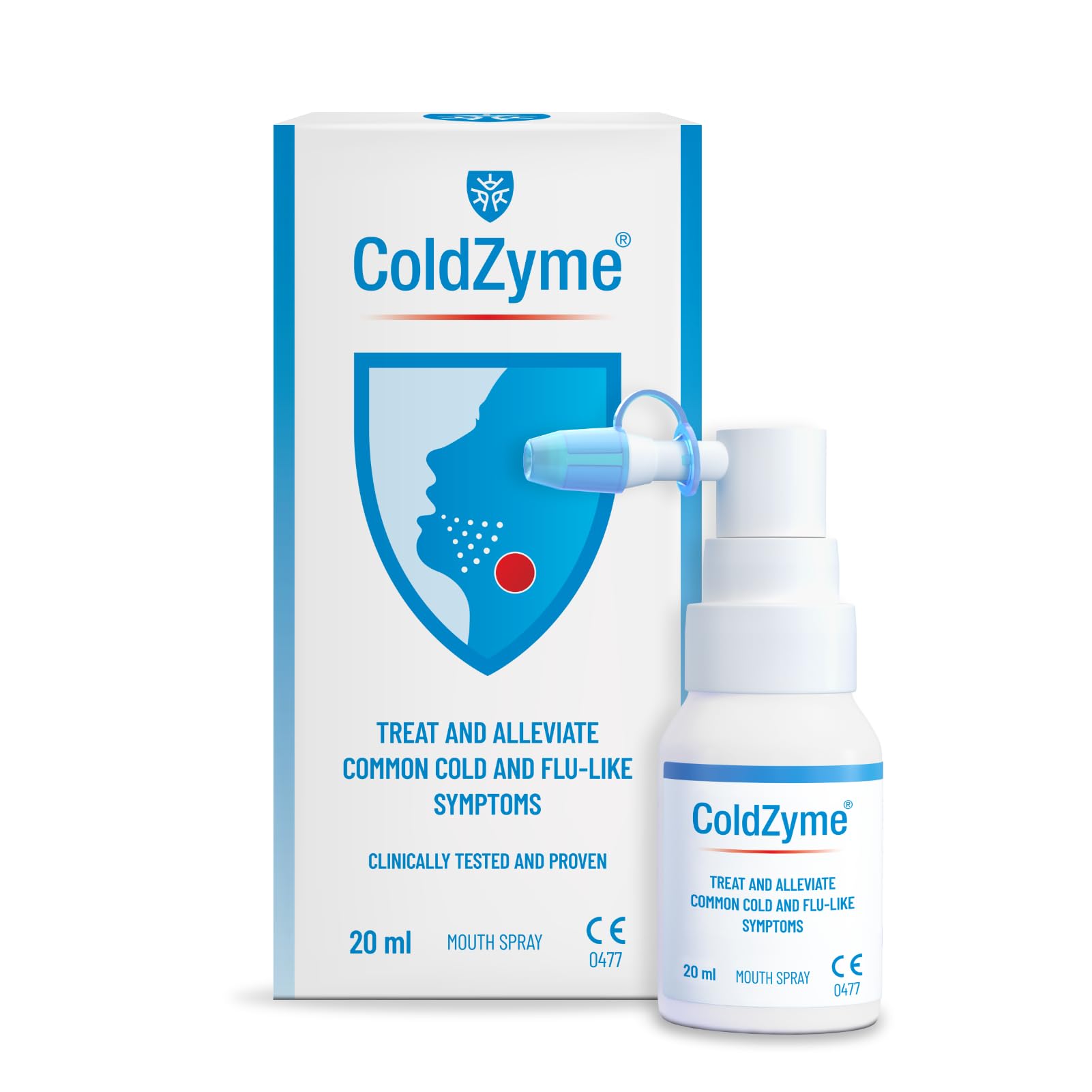 ColdZyme Mouth & Throat Spray – Reduces a Cold by up to 4.5 Days | Deactivates Viruses | Use at First Signs (Scratchy Throat, Runny Nose, Malaise, Headache, Coughing) | Menthol Flavour 20 ml