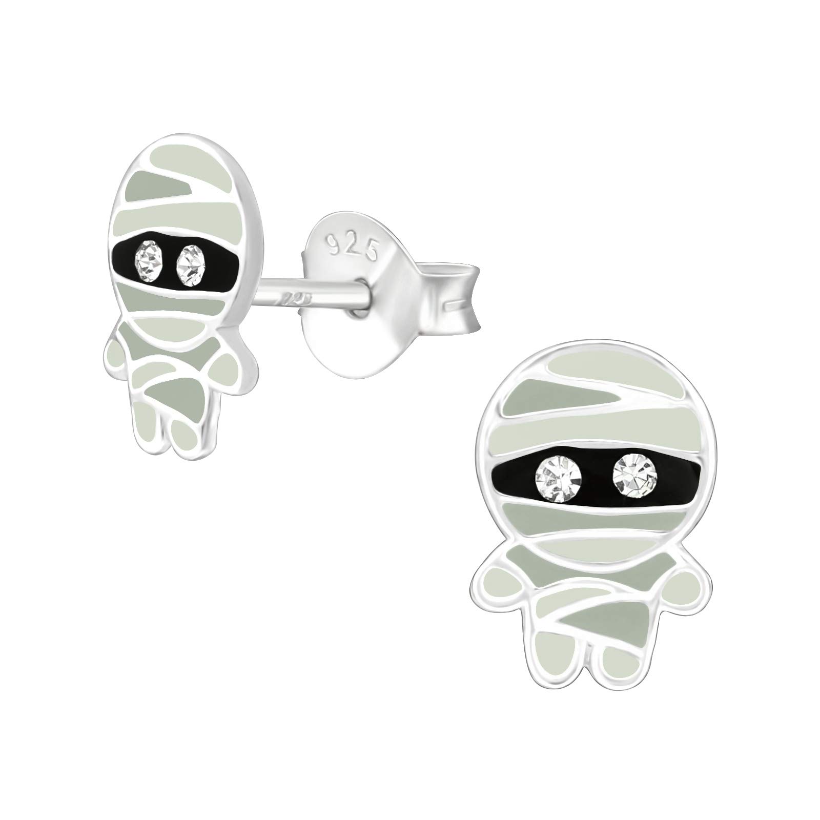 Halloween Earrings – Sterling Silver Zombie Mummy