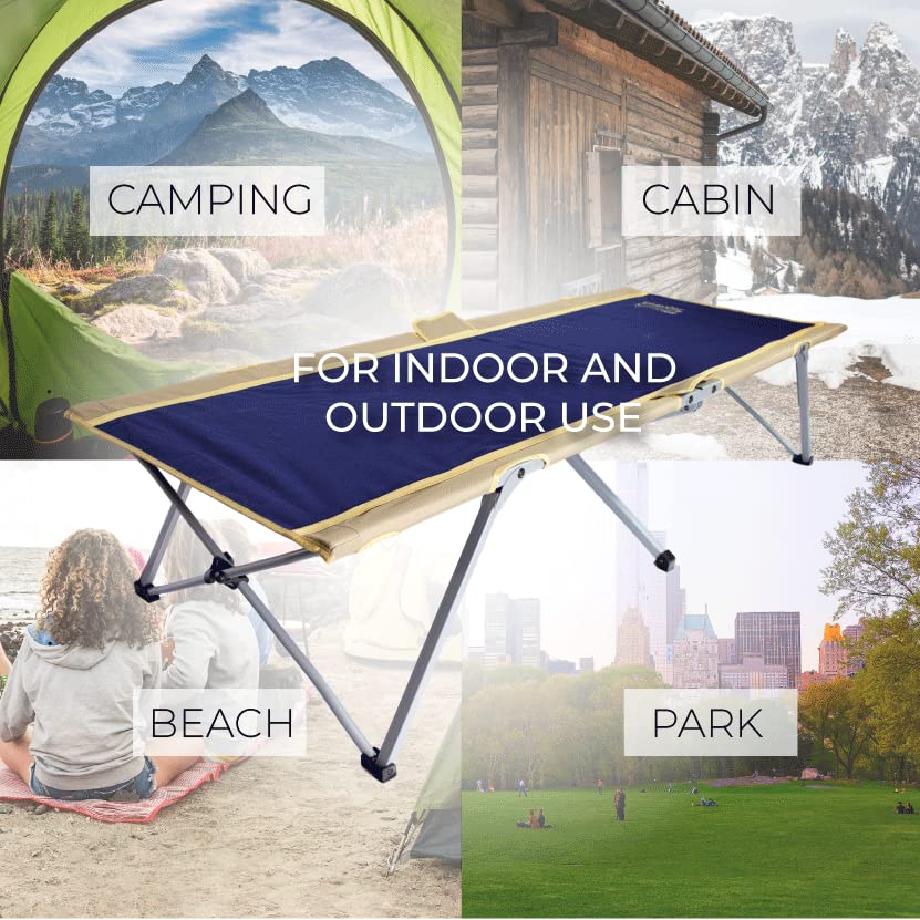 BYER OF MAINE Easy Cot Extra Large Folding Cot Heavy Duty Cot for