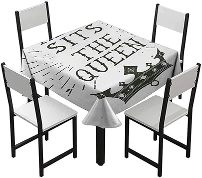 Mantel cuadrado, estilo retro de mujer con sombrero de juego de cartas