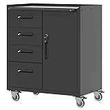 BIZOEIRON Metal Storage Cabinet with Wheels, Garage