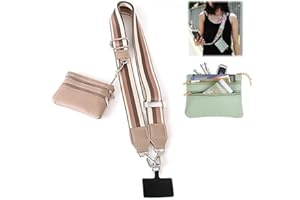 BAELEEGA Phone Strap with Zippered Pouch, Universal Phone Lanyard Crossbody Wrist Strap with Wallet