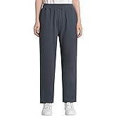 Weintee Women's Petite Elastic Waist Cotton Pants for Elderly