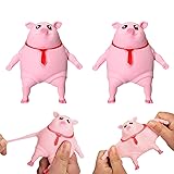 2 Pack Pink Pig Stress Balls Toy, Funny Novelty