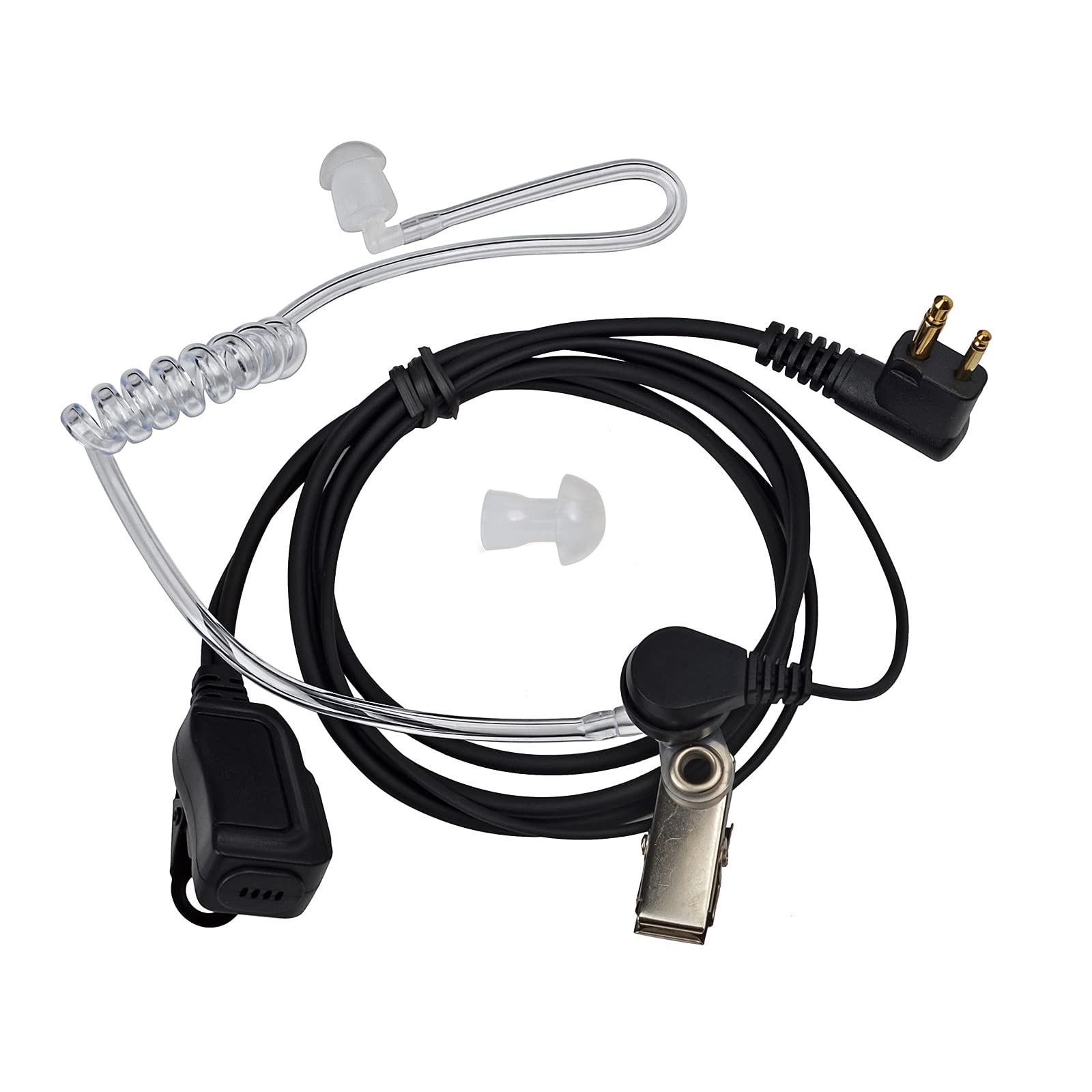 HYSHIKRA Covert Air Acoustic Tube Walkie Talkie Earpiece Headset with PTT and Microphone Compatible for Motorola GP300 CP040 DP1400 CLS1110 Two Way Radio (1 pcs)