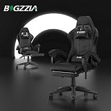 bigzzia Ergonomic Gaming Chair with Lumbar Cushion Headrest Black view 9