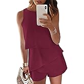 Dokotoo Womens Summer Jumpsuits 2026 Casual Ruffle Chiffon Sleeveless Rompers