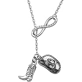 BEKECH Cowgirl Jewelry Boots and Bling It's a Cowgirl Thing Necklace with Western Wild West Texas Boot Charm Equestrian Gift Horse Lover Gift (Boots Y necklace)