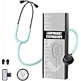 FriCARE Dual Head Stethoscope - Stethoscopes for Nurses, Medical Nursing Students, Paramedics/EMT/LVN/VNA Backup - FSA/HSA Eligible Estetoscopio, Pale Mint Tube Matte Black Finish Chestpiece