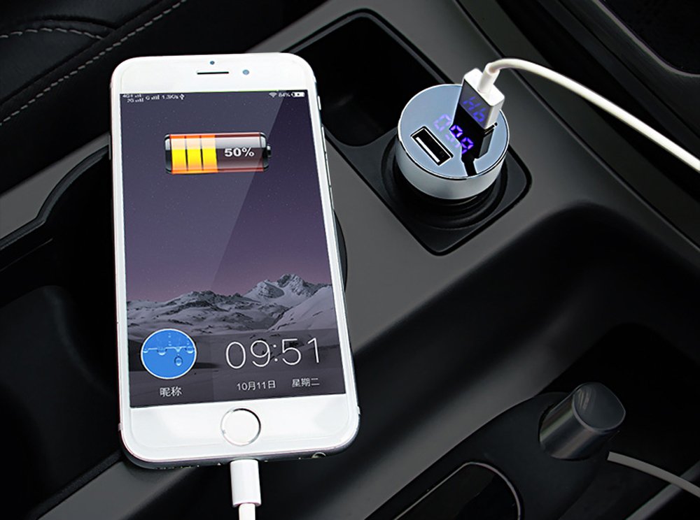 正規通販 車の充電器 シガレットライターアダプタusb充電2ポート12 V 2 4 B07cn5bshk Ledブルー Gpsユニットとmore Edge Galaxy Iphone Samsung Andrews ユニバーサル互換性 機能電圧計表示 A シガーソケットチャージャー Jurnal Ulb Ac Id