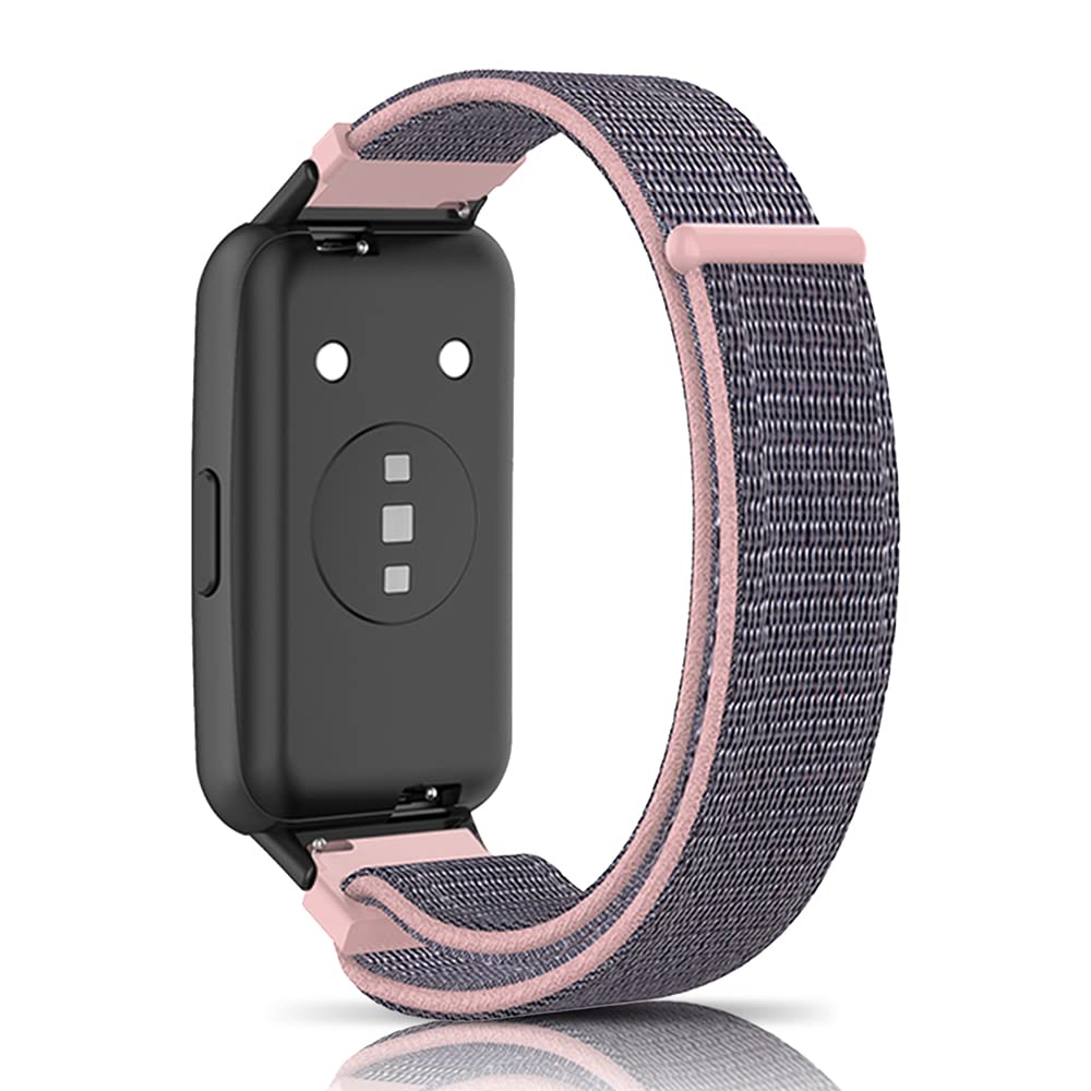 SeNool Strap Compatible with Huawei Band 7 / Honor Band 7, [Loop Nylon Wrist Band] [Soft, Breathable, Durable, Light], Replacement Bracelet for Honor Band 7 / Huawei Band 7 - Pink