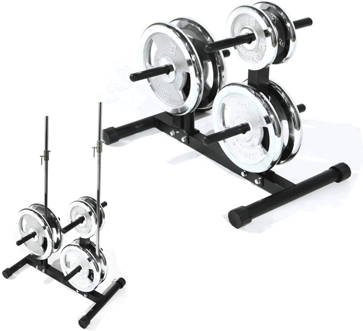 Grist CC Professional Dumbbell Rack, Weight Plate Rack 3 Branches Weights Storage Stand Home Gym Bench Base
