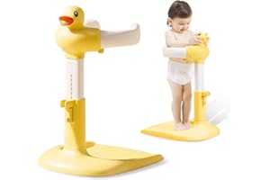 LAIGOLDANA Baby Shower Stand, Toddler Bath Standing Support with Anti-Slip Base and Shower Holder, Adjustable Height, Soporte para Bañera de Bebé, Ideal Gift for Infants 6-36 Months-Yellow (Upgraded-Duck)